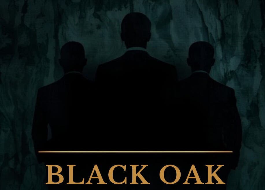 Silhouetted figures in luxurious setting at BLACK OAK, Peoria, Illinois, US.