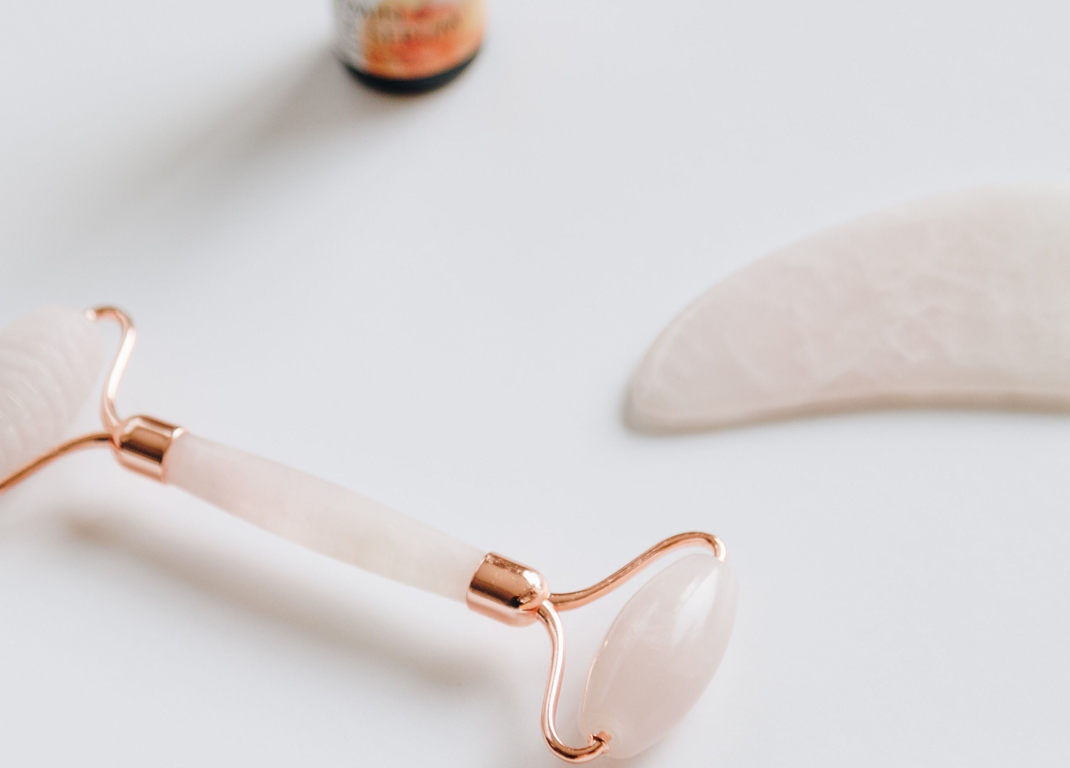 Elegant jade roller and gua sha stone at Flourish Beauty & Spa, Everett, Washington, US.