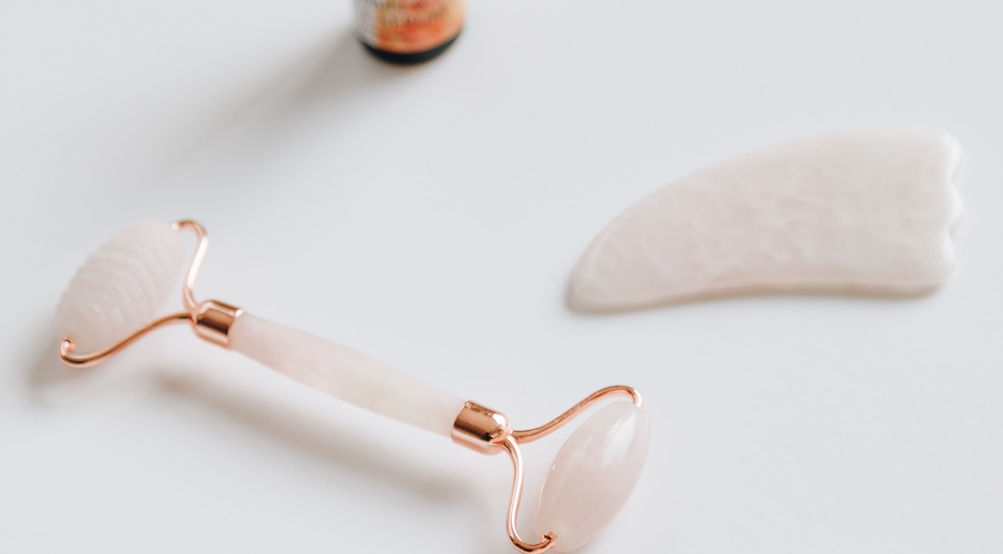 Elegant jade roller and gua sha stone at Flourish Beauty & Spa, Everett, Washington, US.