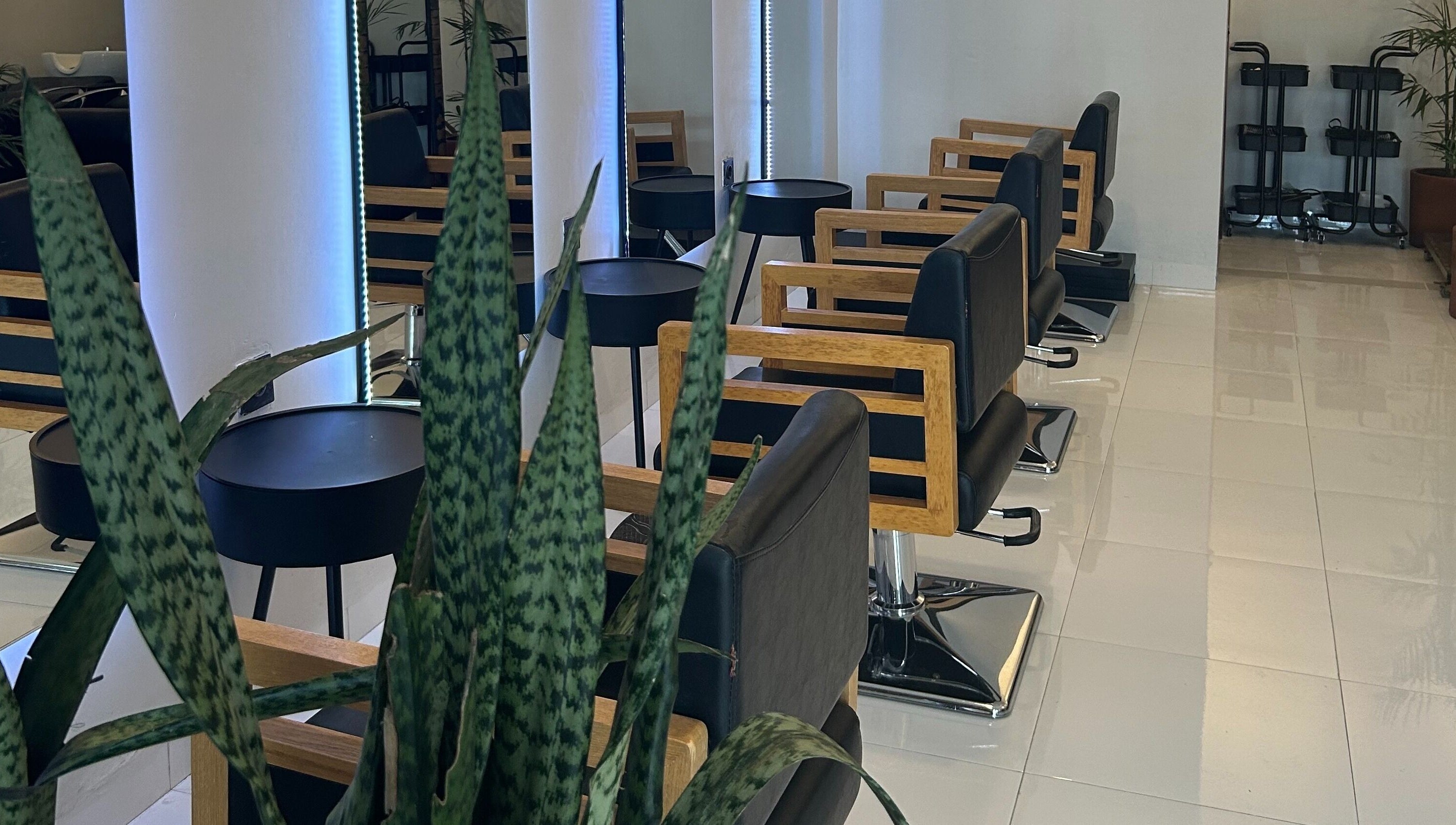 Elegant salon chairs at Lush Bali Beauty Salon Umalas, Bali, Bali, ID. Bright and modern interior design.