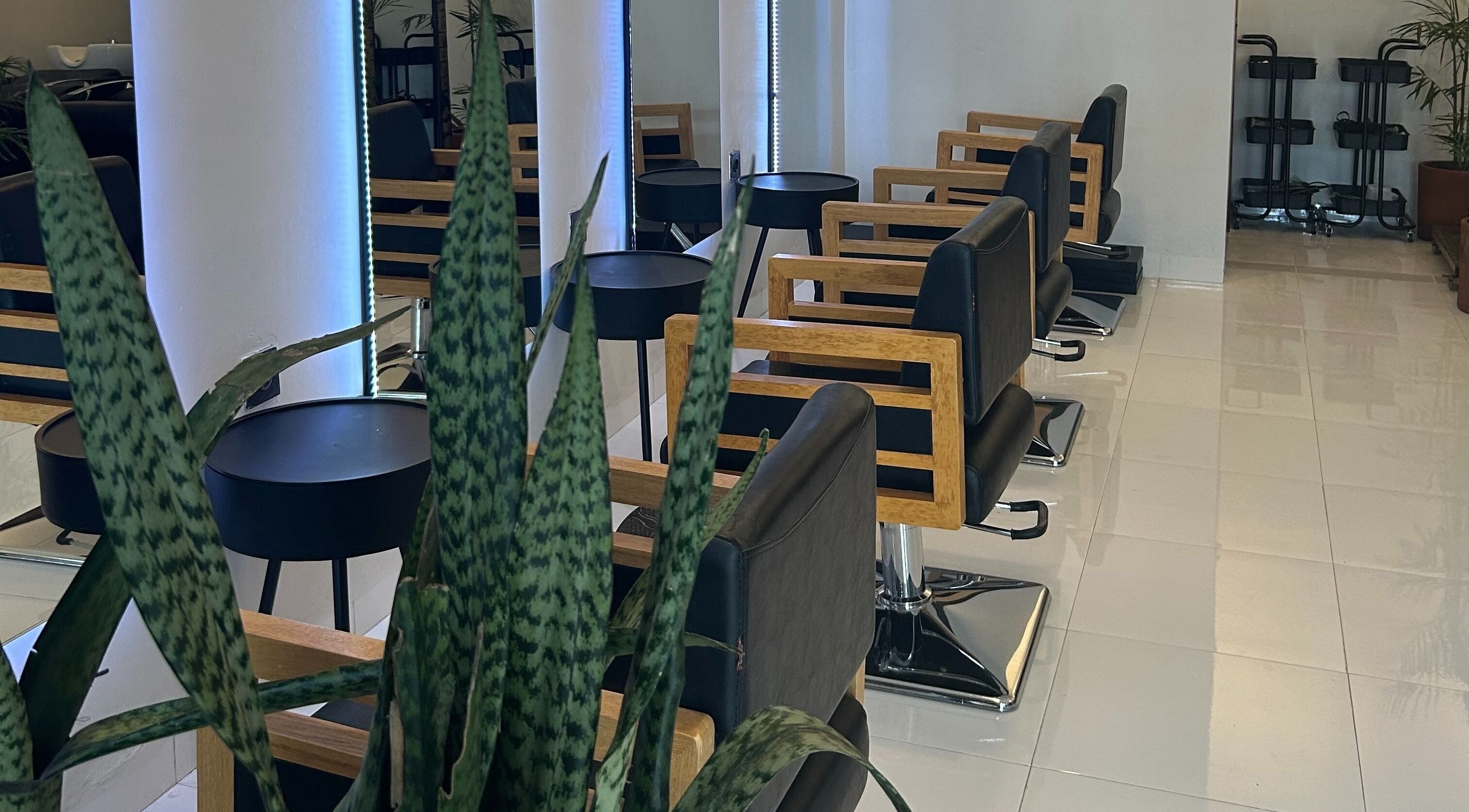 Elegant salon chairs at Lush Bali Beauty Salon Umalas, Bali, Bali, ID. Bright and modern interior design.