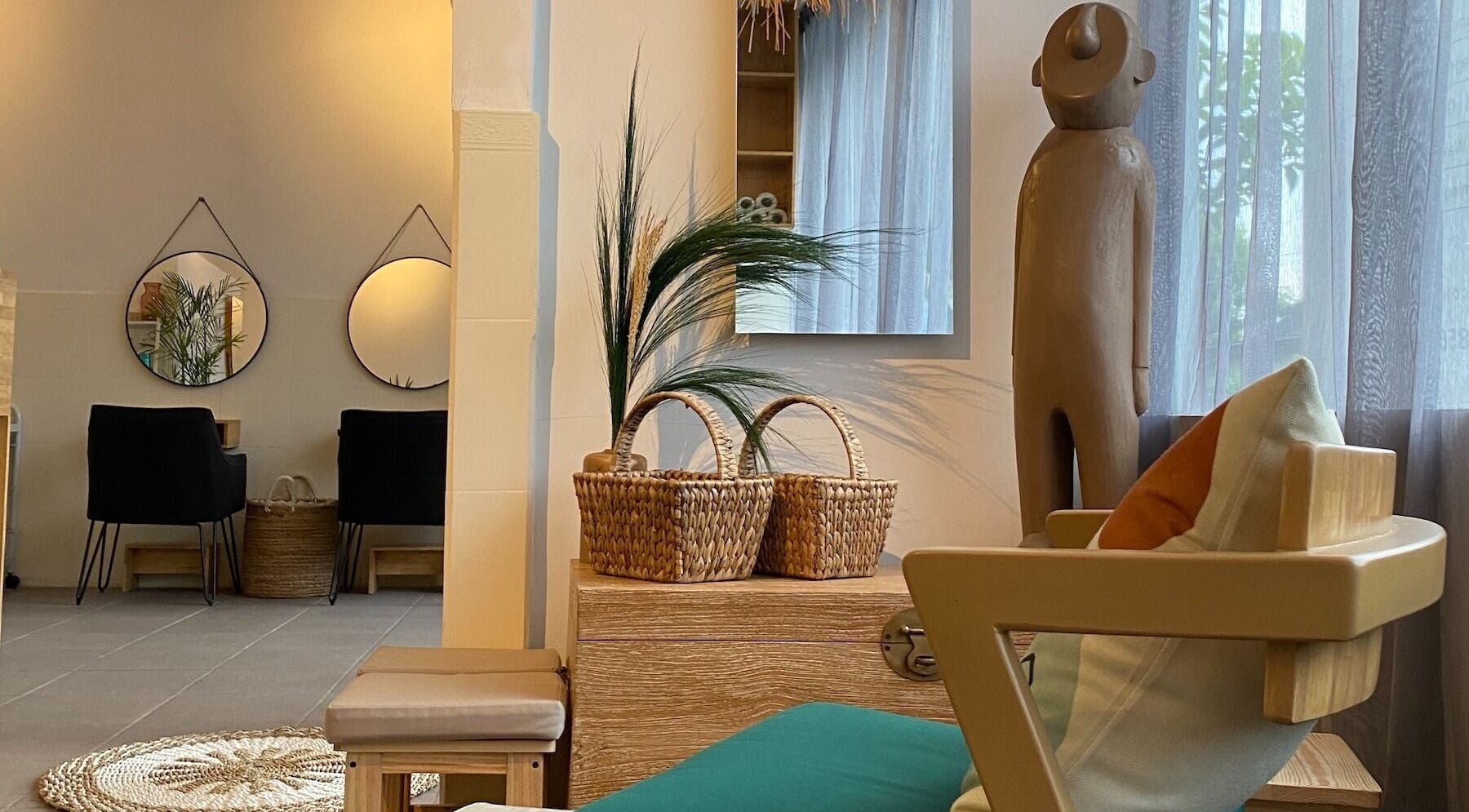 Cozy interior of Lush Bali Beauty Salon in Bali, Bali, ID featuring stylish decor and seating area.