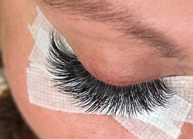 Close-up of eyelash extensions at Beauty Box Inc - Braintree in Braintree, Massachusetts, US.