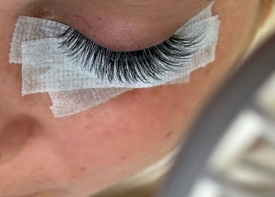 Close-up of lash extension at Beauty Box Inc - Braintree, enhancing natural beauty in Braintree, Massachusetts, US.