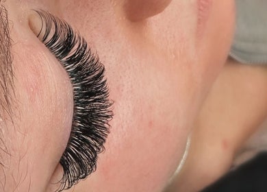 Close-up of eyelash extensions at Beauty Box Inc - Braintree, Braintree, Massachusetts, US.