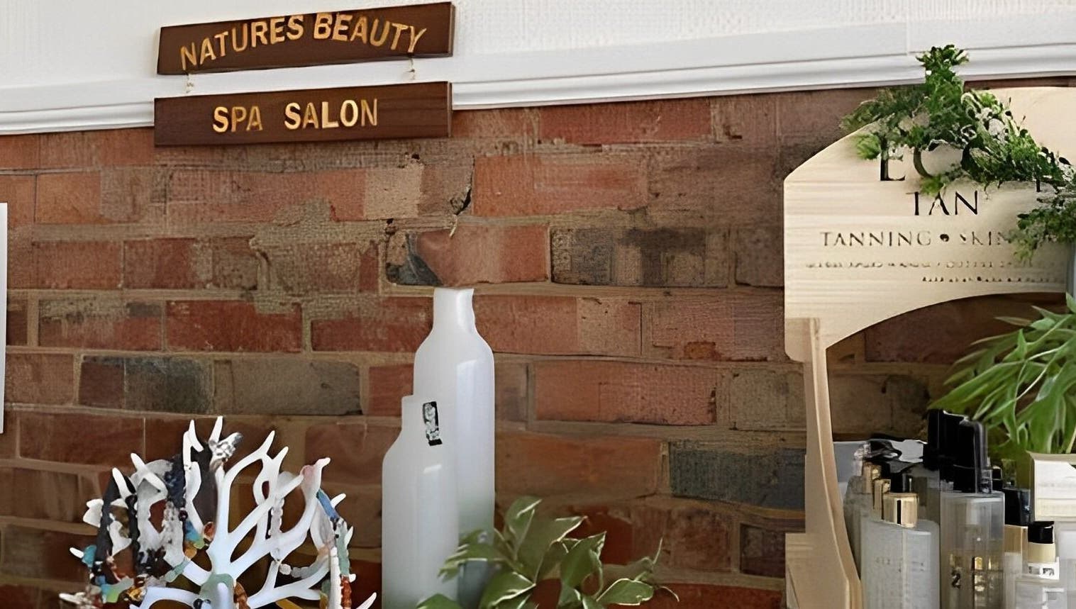 Natures Beauty Spa Salon interior showcasing beauty products, Poowong, Victoria, AU.