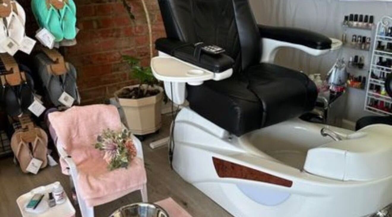 Spa chair at Natures Beauty Spa Salon, Poowong, Victoria, AU, ready for a luxurious pedicure treatment.