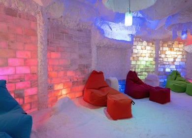 Relaxing salt lounge with vibrant seating at Salt Spa - مركز سولت سبا الرياض, Riyadh, Riyadh Province, SA.