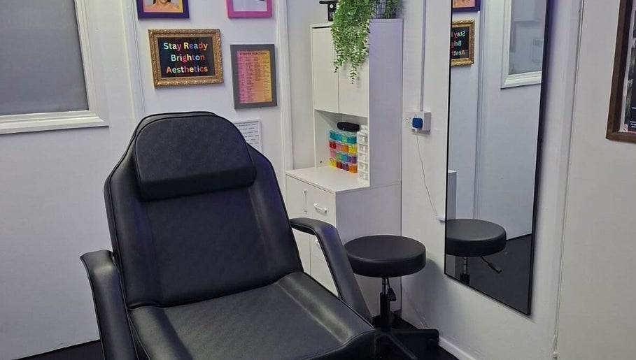 Stay Ready Brighton Aesthetics treatment room in Brighton And Hove, England, GB, featuring a comfortable chair.