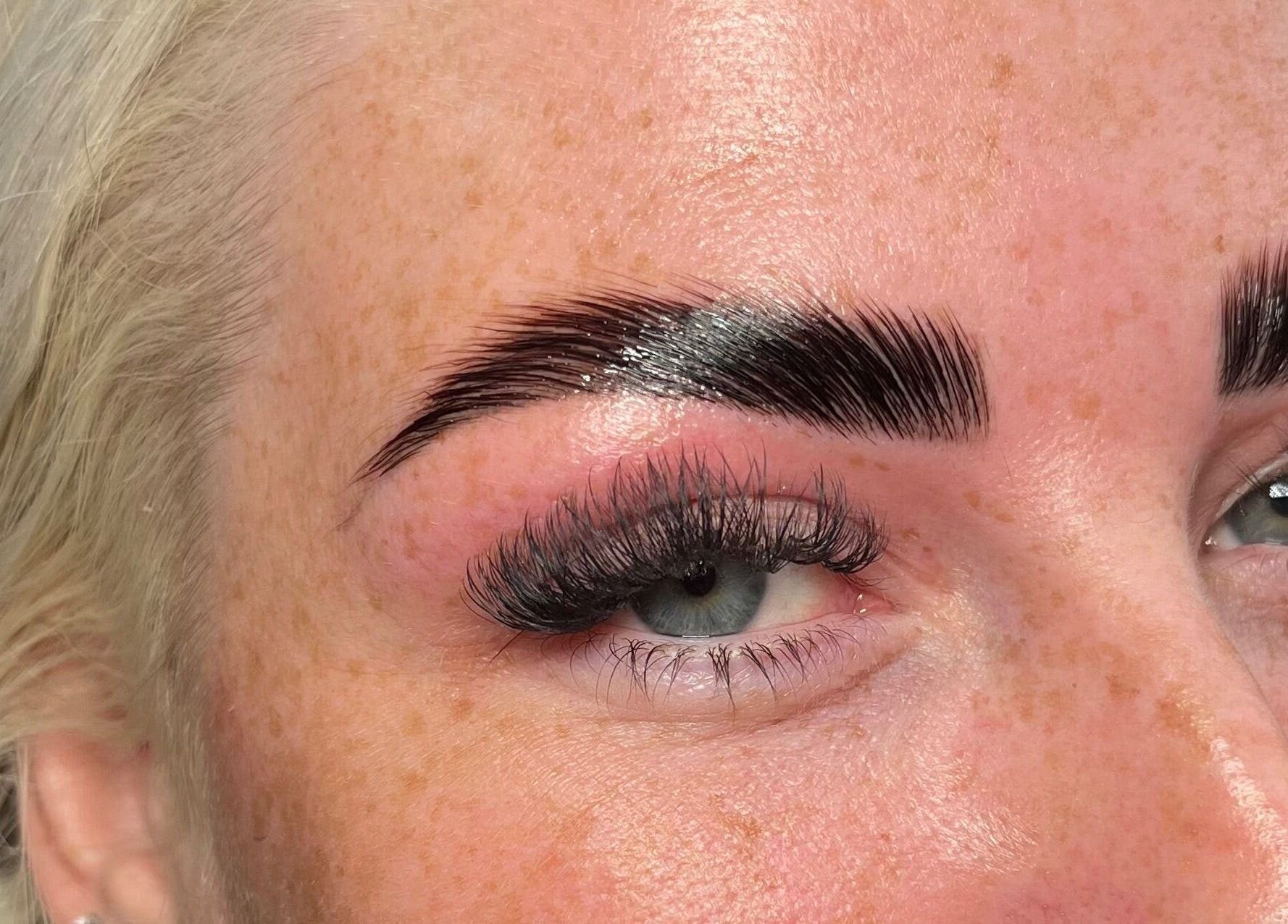 Perfectly styled brows and lashes at The Glow Up, Blackpool, England, GB, showcasing expert beauty work.