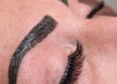 Close-up of professionally styled brows at My Aesthetics Studio (Beauty&Health), Doncaster, England, GB.