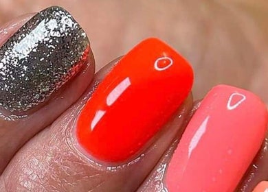 Close-up of colorful nails at My Aesthetics Studio (Beauty&Health), Doncaster, England, GB.