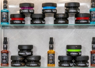 Stylish hair products at Grays Grooming For Men, Ewell, England, GB enhance the grooming experience.