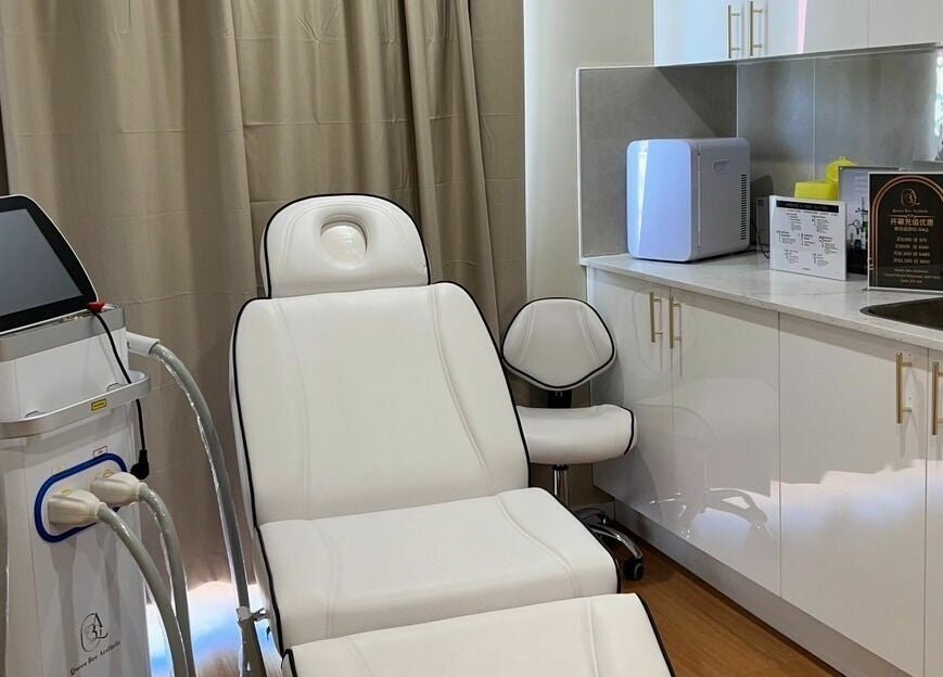 Modern beauty treatment room at Queen Bee Aesthetic in Robertson, Queensland, AU with sleek equipment.