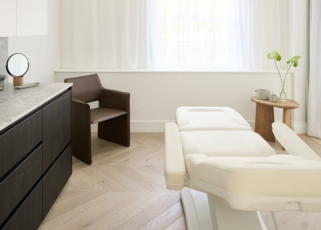 Modern spa room at Hale Aesthetics, Barton, ACT, AU with aesthetic bed and decor.