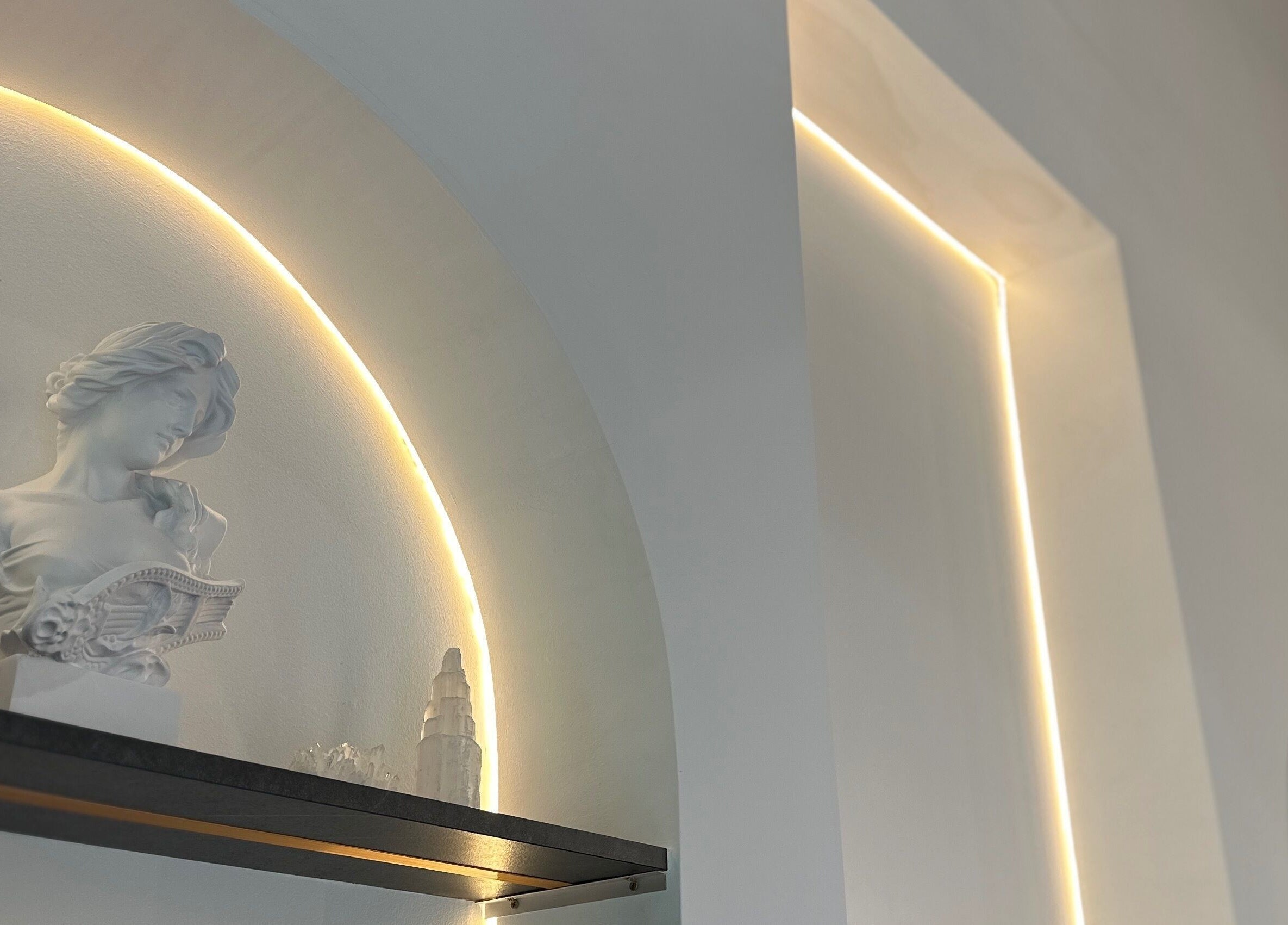 Elegant statue illuminated by soft lighting at Browserie, Petaling Jaya, Selangor, MY.