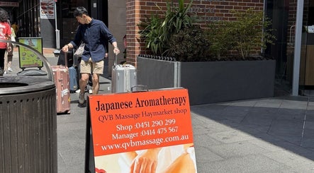Street view of Japanese Aromatherapy in Haymarket, New South Wales, AU with vibrant signage.