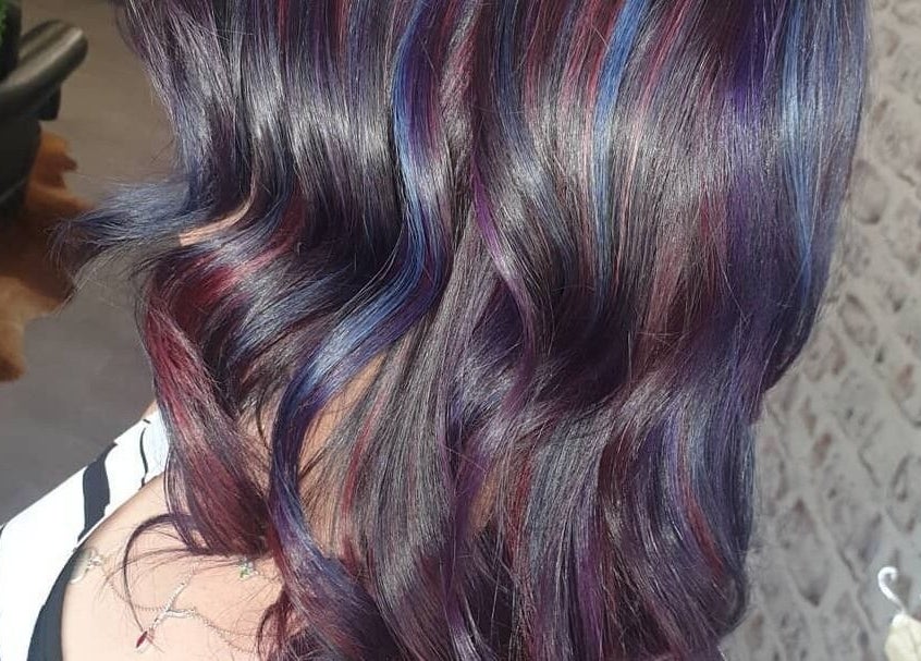 Rich, colorful hairstyle at Mane Obsession in Sutherland, New South Wales, AU.