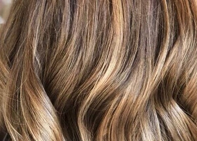 Golden brown waves styled at Brian @ Twelve Stone’s Salon, Fresno, California, US.
