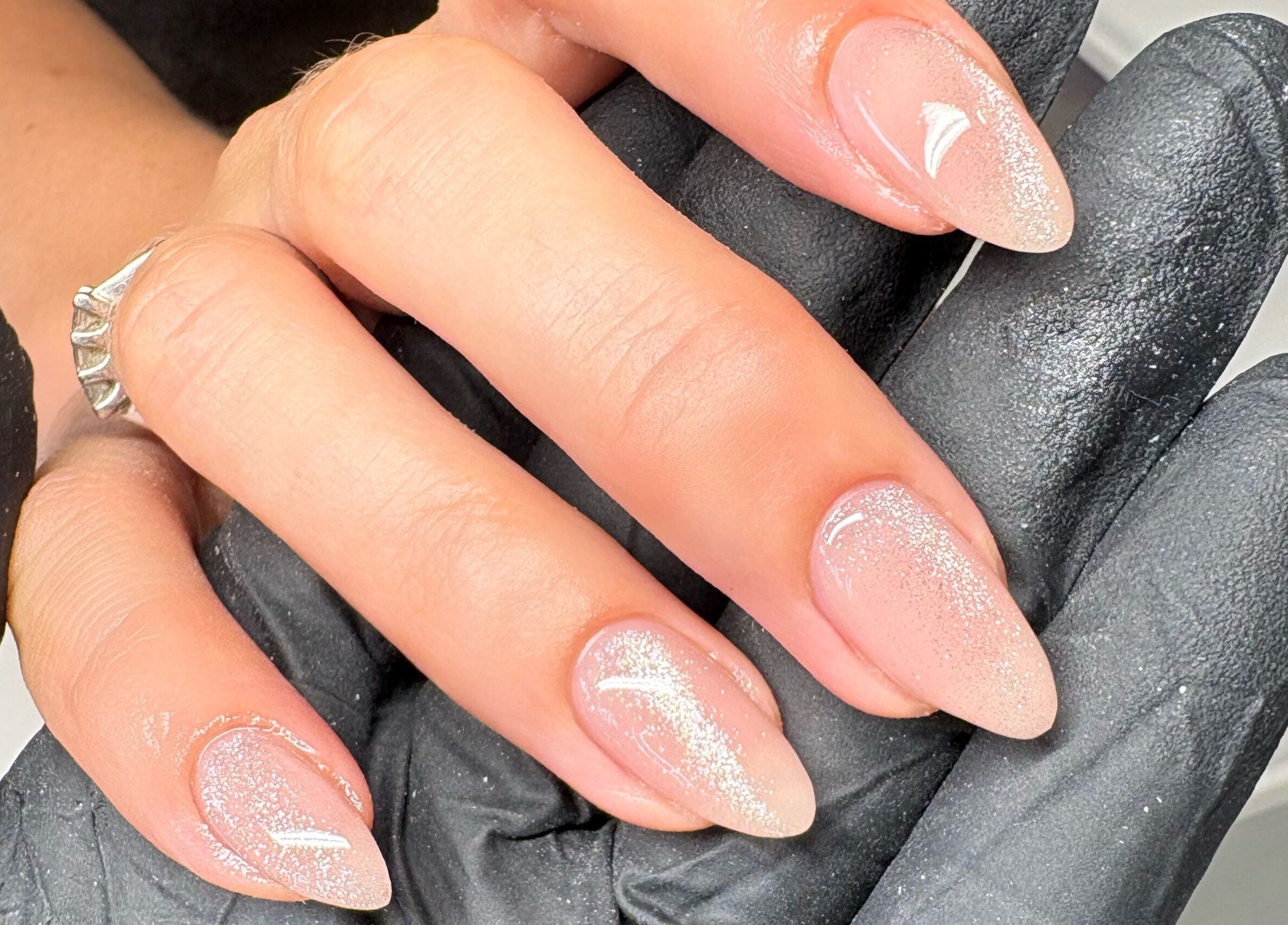 Stylish glitter nails at Elizabeth Zara Nails & Beauty, Sutton Coldfield, England, GB.