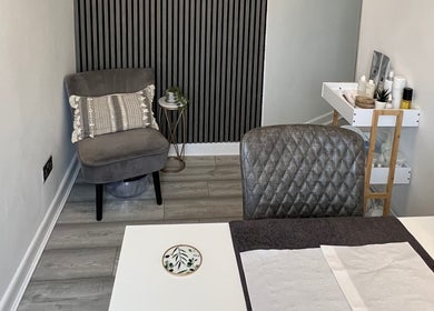 Cozy treatment room at HD Skin Clinic Lancs in Chorley, England, GB with elegant decor and modern furnishings.