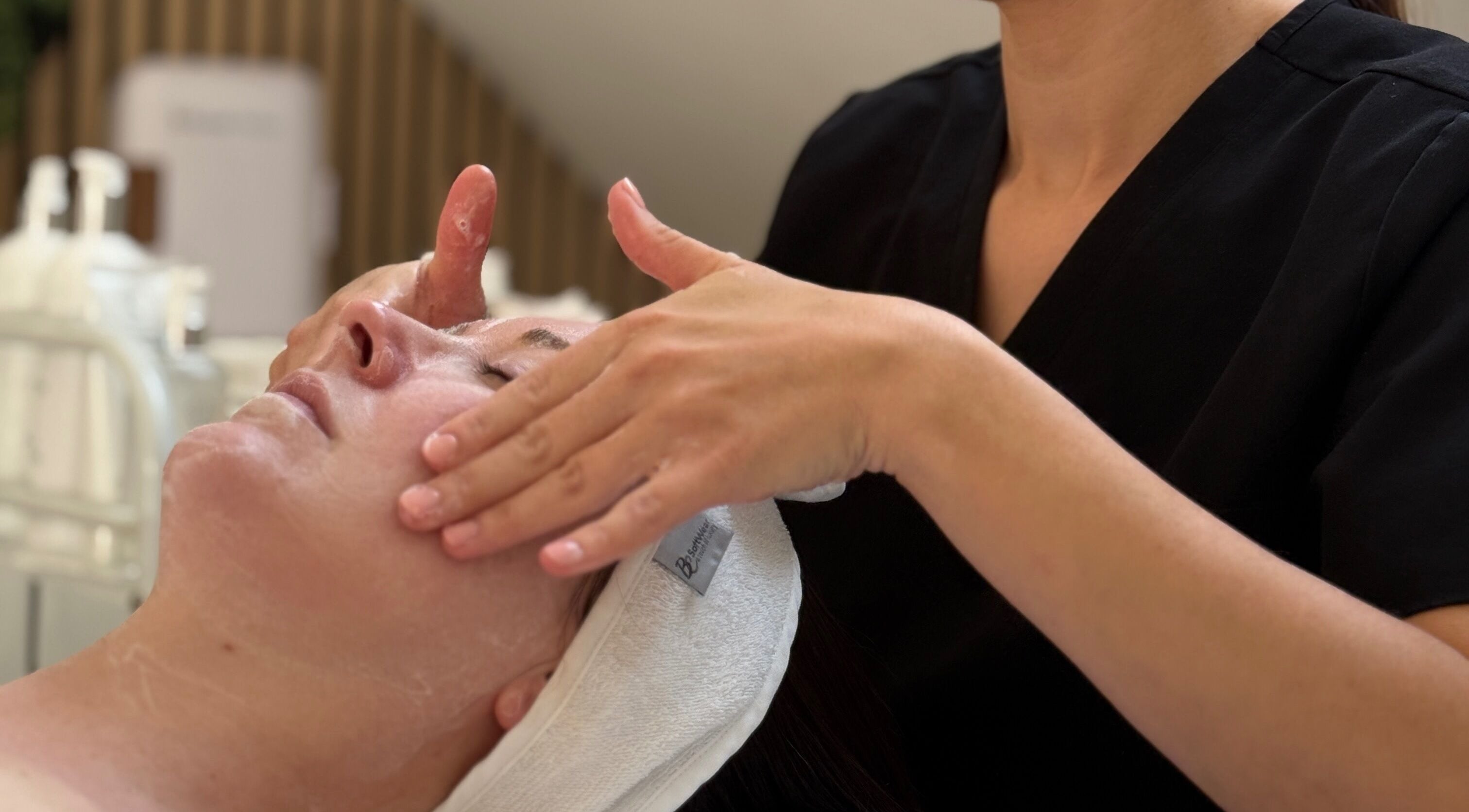 Relaxing facial treatment at HD Skin Clinic Lancs, Euxton, England, GB, highlighting expert skincare.