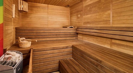 Cozy wooden sauna at Wellness - Hotel Parentium in Poreč, Istarska Županija, HR, perfect for relaxation.