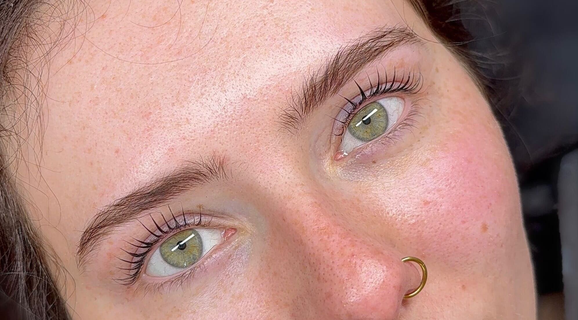 Close-up of styled lashes at Lush Lashes By Holly, Hunwick, England, GB.