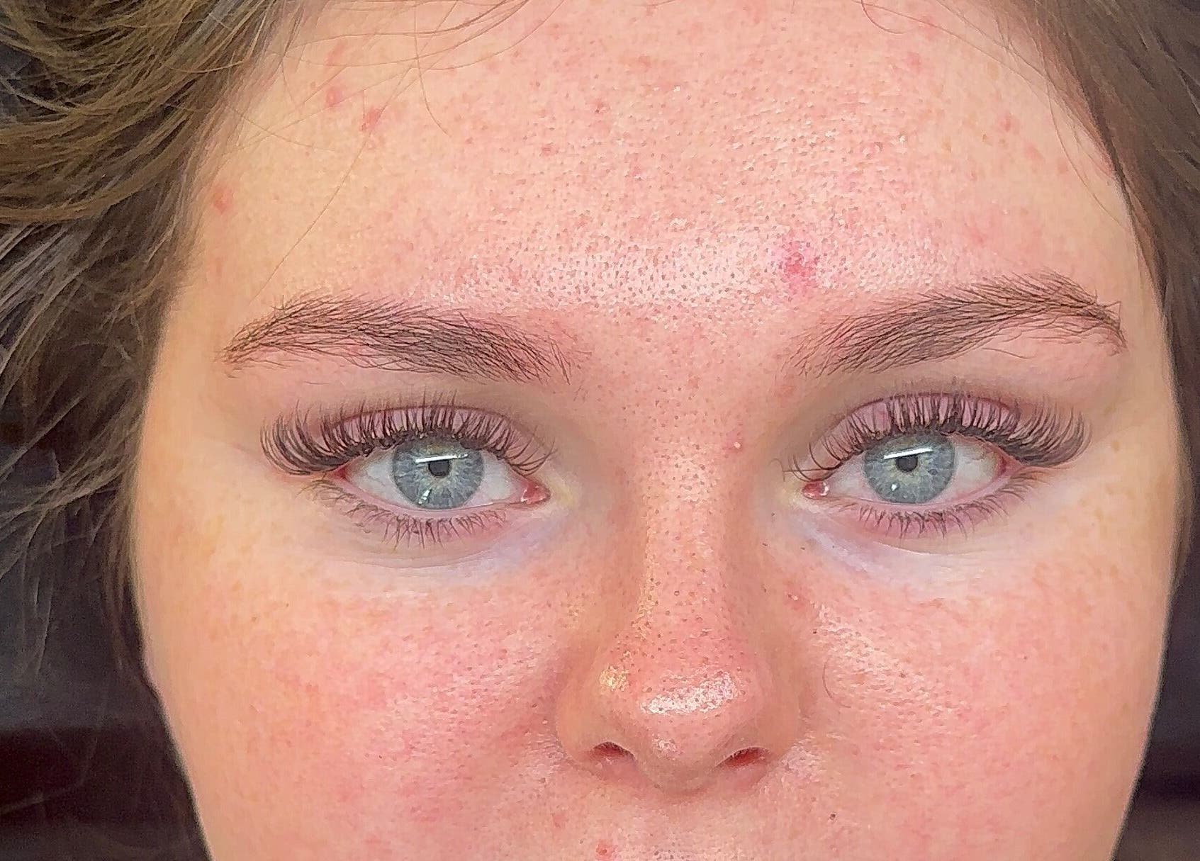 Close-up of beautifully styled lashes at Lush Lashes By Holly, Hunwick, England, GB.