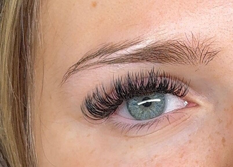 Close-up of eyelash extensions from Lush Lashes By Holly, Hunwick, England, GB.