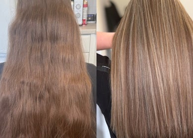 Before and after hair transformation by Hair by Suzie - Mobile Hairdresser in Cheshunt, Enfield, GB.