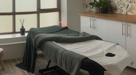 Relaxing treatment room at Lisa Campbell Hairdressing at The Lounge Hair & Beauty Ltd Beachampton, England, GB.