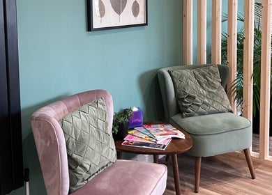 Seating area at Lisa Campbell Hairdressing at The Lounge Hair & Beauty Ltd Beachampton, England, GB.