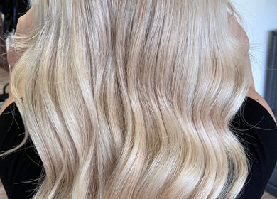 Gorgeous blonde waves styled at Lisa Campbell Hairdressing at The Lounge Hair & Beauty Ltd Beachampton, England, GB.