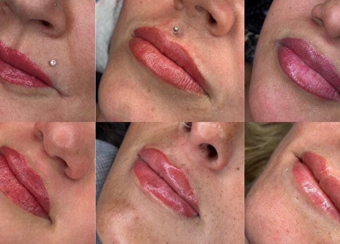 Close-up of lip treatments at LeBeauty Studio, Mandurah, Western Australia, AU showcasing vibrant results.
