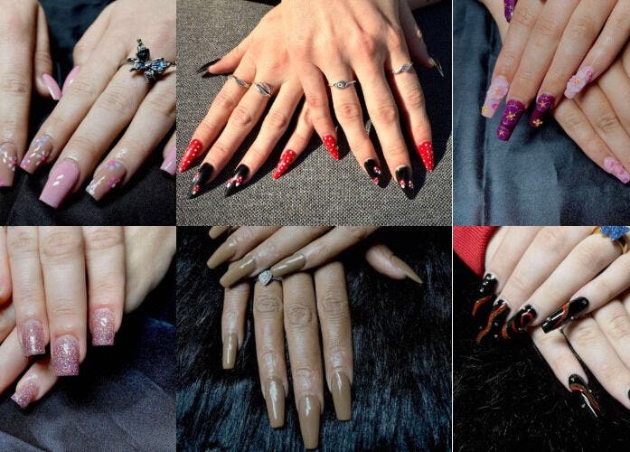 Diverse nail art designs at LeBeauty Studio, Mandurah, Western Australia, AU.