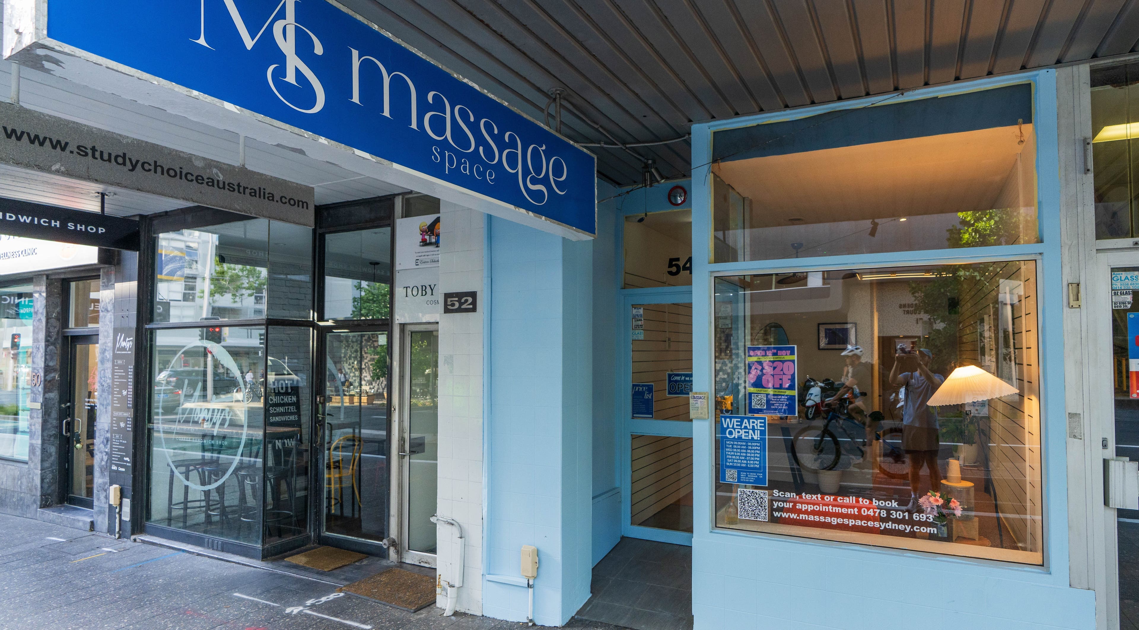 Entrance of Massage Space at Bondi Junction, New South Wales, AU showcasing a welcoming exterior.