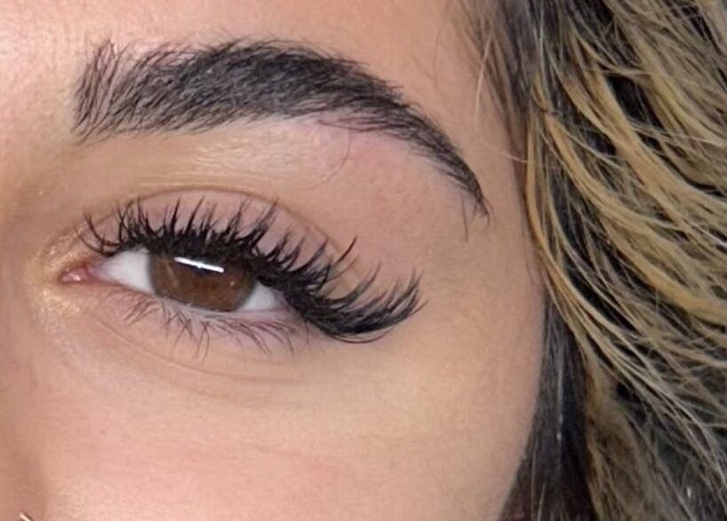 Close-up of expertly styled lashes at Lashnbeauty Co in Vaughan, Ontario, CA. Discover premium beauty services.