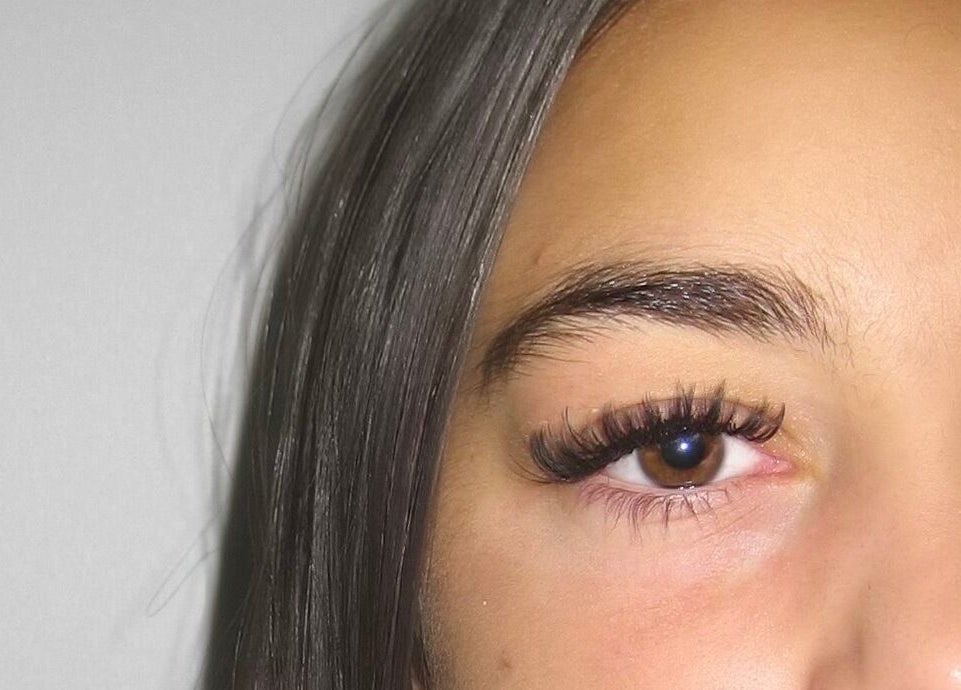 Close-up of lash extensions at Lashnbeauty Co, Vaughan, Ontario, CA, highlighting detailed artistry.