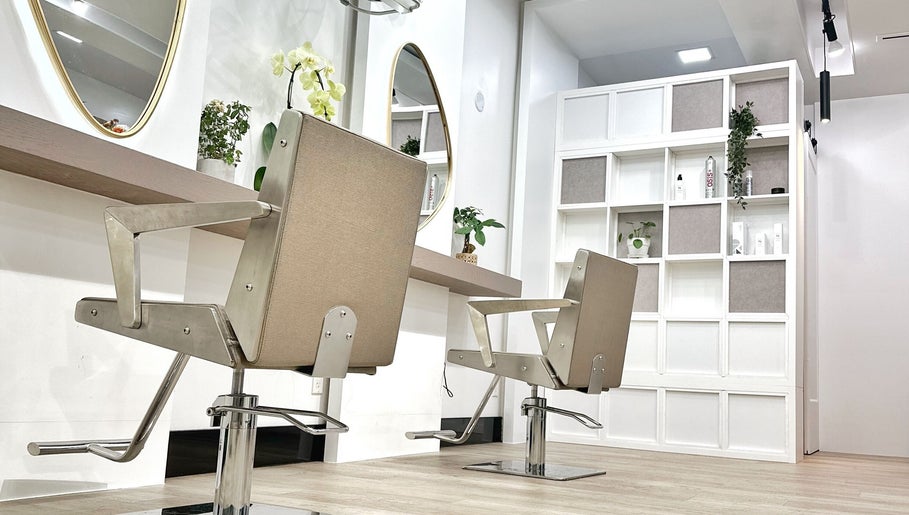 Sophisticated salon interior at i's. Japanese Hair & Eyelash Salon, Richmond, British Columbia, CA.