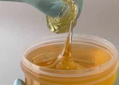 Sugaring paste close-up at Ekaterina Kuzmina in Cascais, Lisboa, PT. Gentle hair removal treatment.