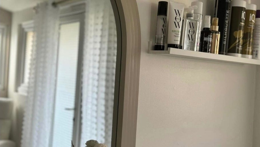 Elegant beauty product display at House of Beauty, Lydd, England, GB in a stylish, well-lit salon.