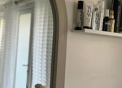 Elegant beauty product display at House of Beauty, Lydd, England, GB in a stylish, well-lit salon.