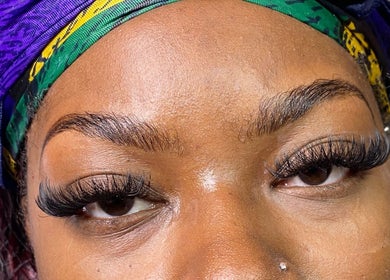 Close-up of eyelash extensions at VISAGE in Saint Michael, Saint Michael, BB.