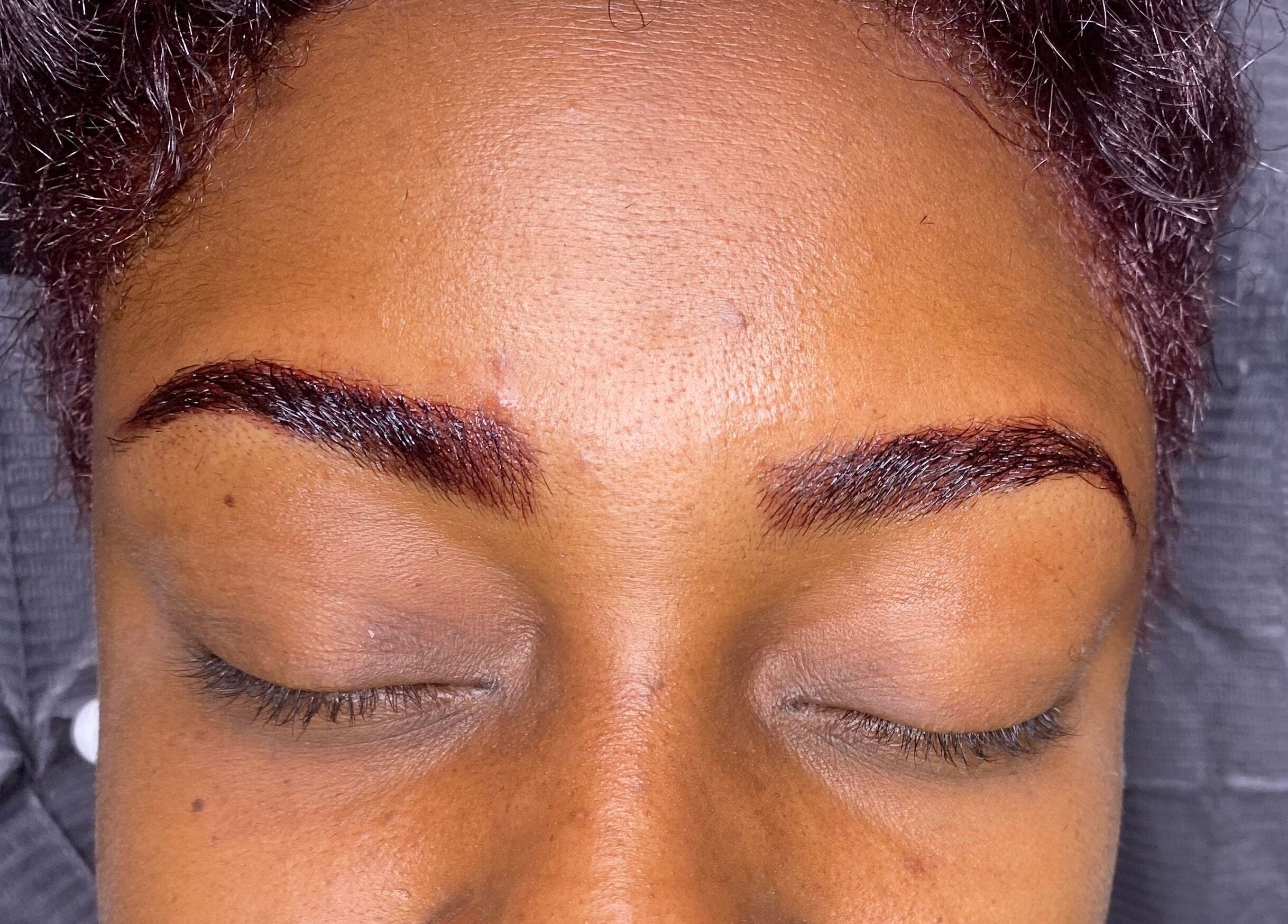 Beautifully shaped eyebrows at VISAGE, Saint Michael, BB. Experience expert brow styling.