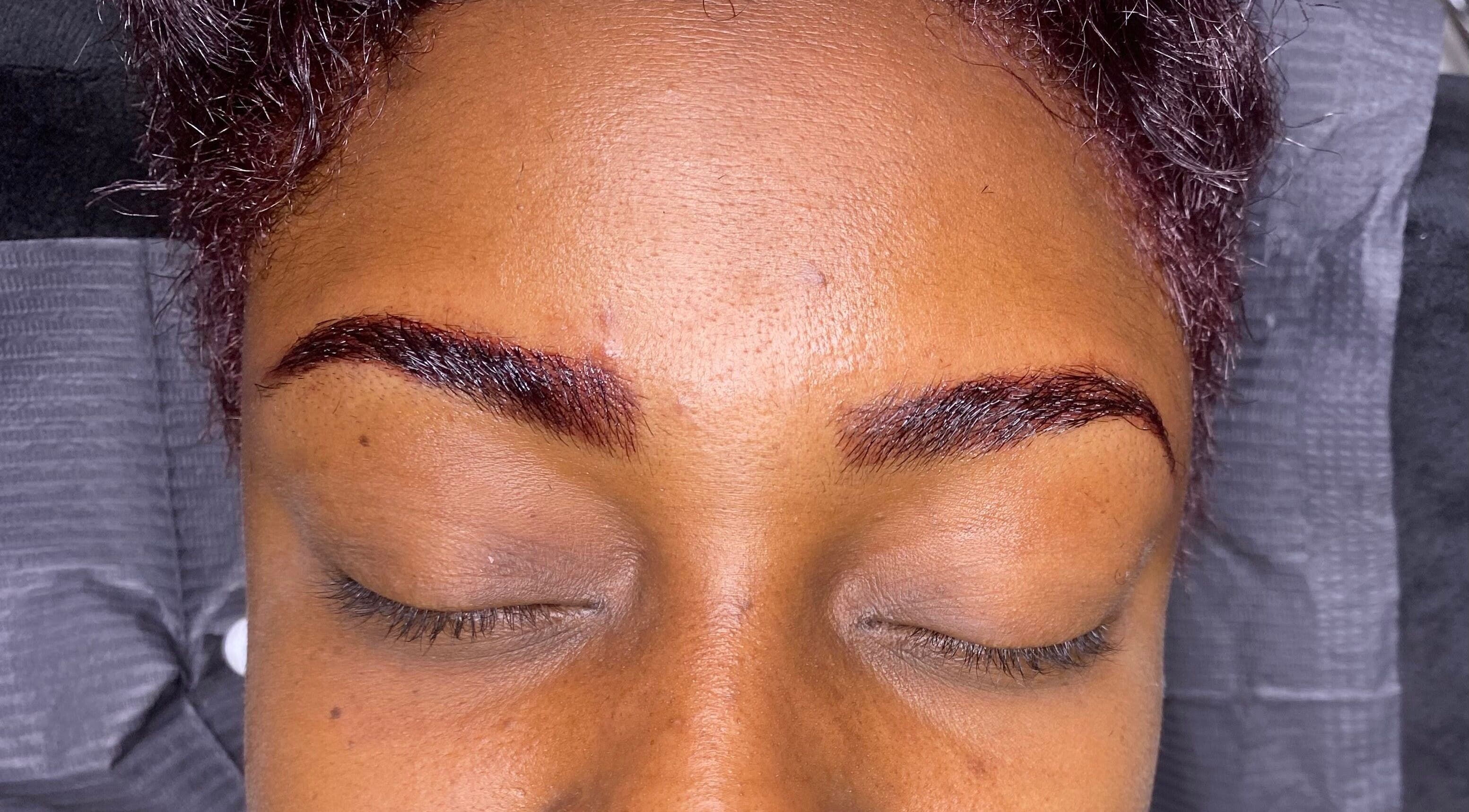 Beautifully shaped eyebrows at VISAGE, Saint Michael, BB. Experience expert brow styling.