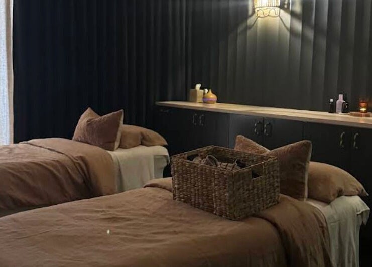 Relaxing treatment room at Bump Day Spa, Double Bay, New South Wales, AU with cozy linens and soft lighting.