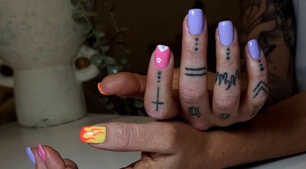 Colorful nail art design at Absee Nail Studio, Surfers Paradise, Queensland, AU showcases vibrant creativity.