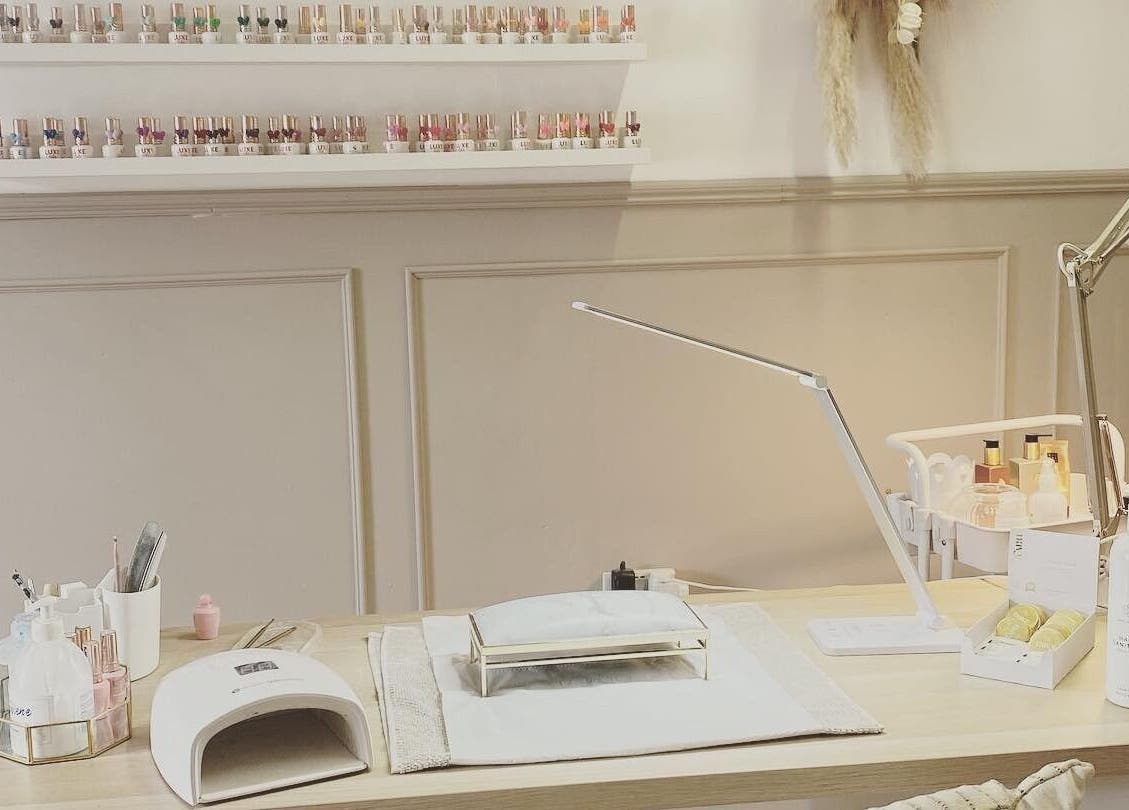Manicure station at Annalise Skin and Beauty Studio, County Offaly, County Offaly, IE, showcasing nail polishes.