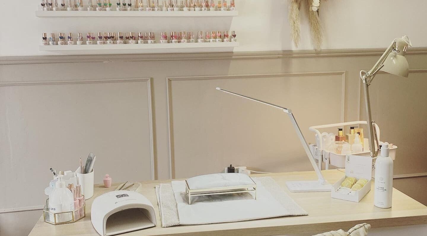 Manicure station at Annalise Skin and Beauty Studio, County Offaly, County Offaly, IE, showcasing nail polishes.